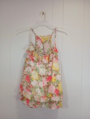 Perseption Floral Sundress - Pink, Yellow & Green